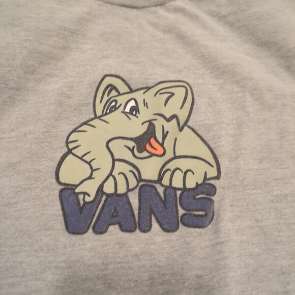 Vans Elephant Men's Small Shirt Skater Animal Nature Cartoon Graphic Surf - Picture 2 of 6